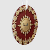 Verziertes Gold-Blumendesign Ornament (Vorderseite)