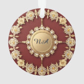 Verziertes Gold-Blumendesign Ornament (Rückseite)