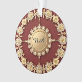 Verziertes Gold-Blumendesign Ornament (Vorderseite)