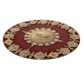 Verziertes Gold-Blumendesign Schneidebrett (Ecke)
