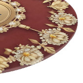 Verziertes Gold-Blumendesign Schneidebrett (Ecke)