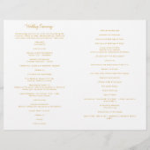 Verziertes Gold Cross Katholic Wedding Mass Progra (Rückseite)