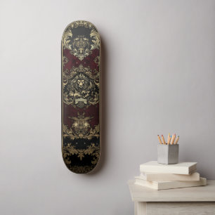 Verziertes Gold Lion Design Skateboard