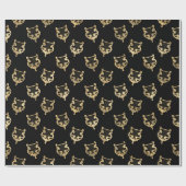 Verziertes Gold-Mermaid-Harnolle-Overlay Geschenkpapier (Flach)