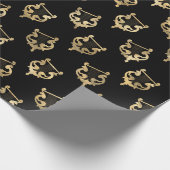 Verziertes Gold-Mermaid-Harnolle-Overlay Geschenkpapier (Ecke)