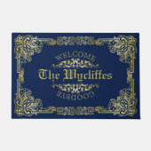 Verziertes Gold Monogramm Wählen Sie Ihre Hintergr Fußmatte (Vorderseite)