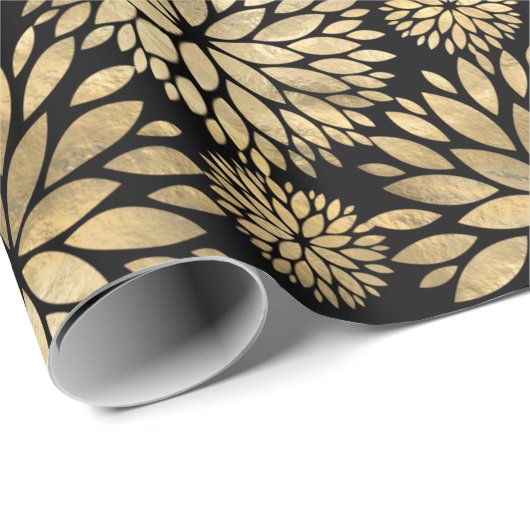 Verziertes Gold Overlay Geschenkpapier (Rolleneckpunkt)