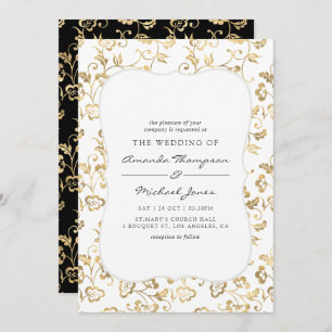 Verziertes Gold Overlay und JEDE FARBE Hochzeit Einladung