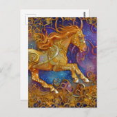 Verziertes Gold Postkarte (Vorne/Hinten)