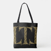 Verziertes Gold T Monogram Erstdesign auf einer be Tasche (Rückseite)