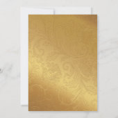 Verziertes Gold Tone Floral Rahmen Hochzeitszettel (Rückseite)