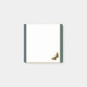 Verziertes Gold und Aquamariner Schmetterling 3"x3 Post-it Klebezettel (Vorderseite)