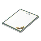 Verziertes Gold und Aquamariner Schmetterling mit Notizblock (Rotiert)