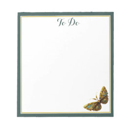 Verziertes Gold und Aquamariner Schmetterling mit Notizblock