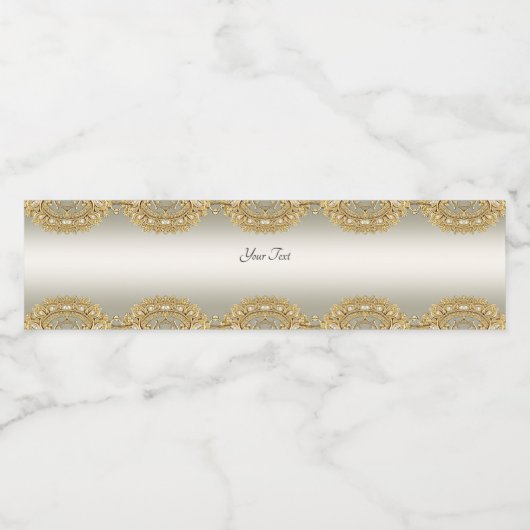 Verziertes Gold-Wasser-Flaschenetikett Wasserflaschenetikett (Einzelnes Label)