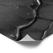 Verziertes Gold / Weiße Details auf grauem Marmor Poster (Ecke)