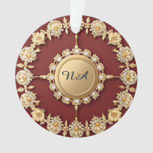 Verziertes goldenes Blumendesign Ornament
