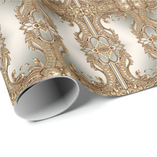 Verziertes Goldpapier Geschenkpapier