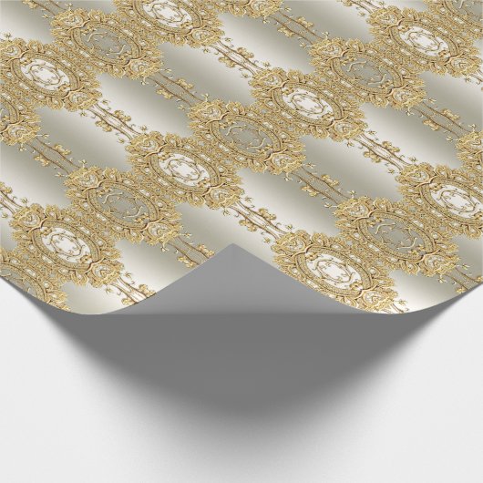 Verziertes Goldpapier Geschenkpapier (Ecke)