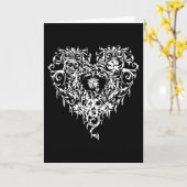 Verziertes gotisches Herz Karte (Gelbe Blume)