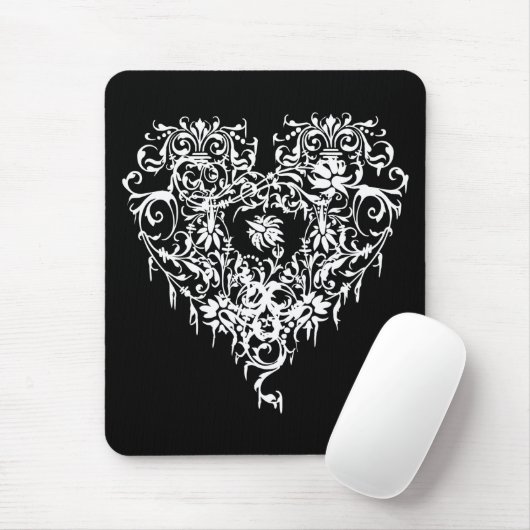 Verziertes gotisches Herz Mousepad (Mit Mouse)