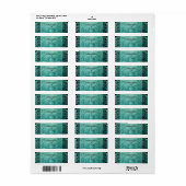 Verziertes Green Damask Gothic Address Label. (Vorne)