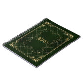 Verziertes Green und Gold Frame Notebook Notizblock (Linke Seite)