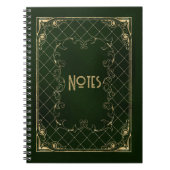 Verziertes Green und Gold Frame Notebook Notizblock (Vorderseite)