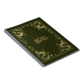 Verziertes Green und Gold Frame Notebook Notizblock (Rechte Seite)