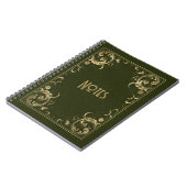 Verziertes Green und Gold Frame Notebook Notizblock (Linke Seite)