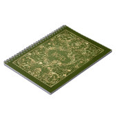 Verziertes Green und Gold Frame Notebook Notizblock (Linke Seite)