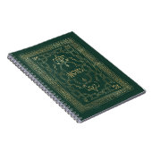Verziertes Green und Gold Frame Notebook Notizblock (Rechte Seite)