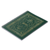 Verziertes Green und Gold Frame Notebook Notizblock (Linke Seite)