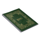 Verziertes Green und Gold Frame Notebook Notizblock (Rechte Seite)