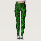 Verziertes Grün Leggings (Vorderseite)