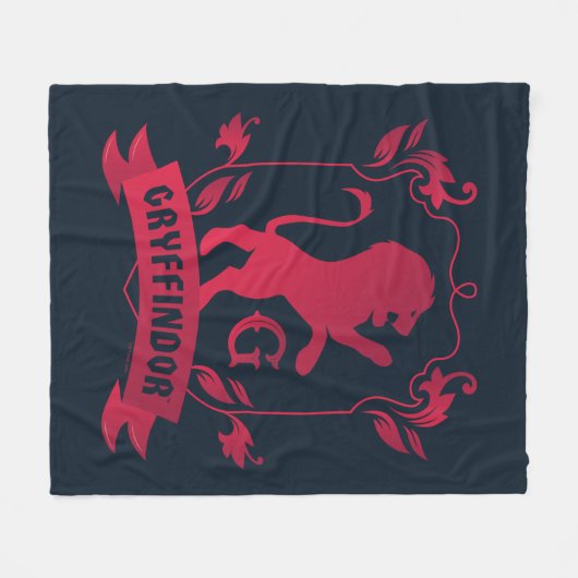 Verziertes GRYFFINDOR™-Wappen Fleecedecke (Vorderseite (Horizontal))