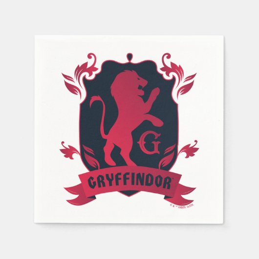 Verziertes GRYFFINDOR™-Wappen Serviette (Vorderseite)