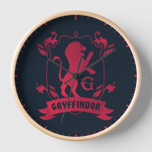 Verziertes GRYFFINDOR™-Wappen Uhr (Vorderseite)