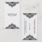 Verziertes, gürtelschwarzes Dekor Visitenkarte (Vorne/Hinten)