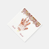 Verziertes Handdesign von Mehndi Henna Serviette (Ecke)