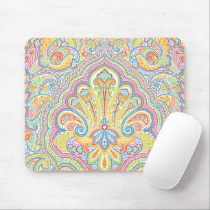 Verziertes handgezeichnetes Paisley-Blumenmotiv Mousepad
