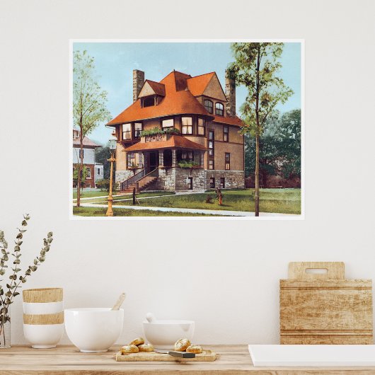 Verziertes Haus der Viktorianischen Ära Poster (Küche)