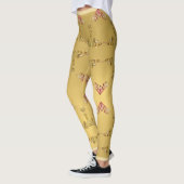 Verziertes Herz am Goldenen Ocker Leggings (Links)