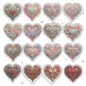 Verziertes Herz Aufkleber (Vorderseite)