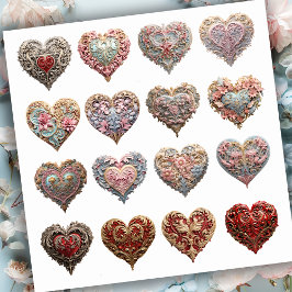 Verziertes Herz Aufkleber