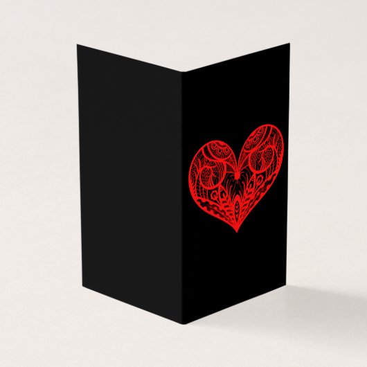 Verziertes Herz Platonische Valentine Notecard 25p (Vorderseite)