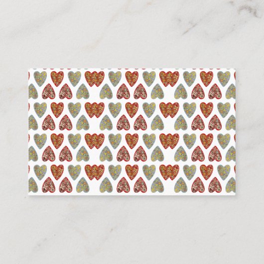 Verziertes Herzmuster Visitenkarte (Rückseite)