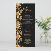 Verziertes Hochzeitsmenü der Goldblume Menükarte (Stehend Vorderseite)