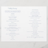 Verziertes Hochzeitsprogramm "Dusty Blue Katholic" (Rückseite)