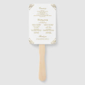 Verziertes Hochzeitsprogramm für goldene Jahrgänge Fächer (Rückseite)